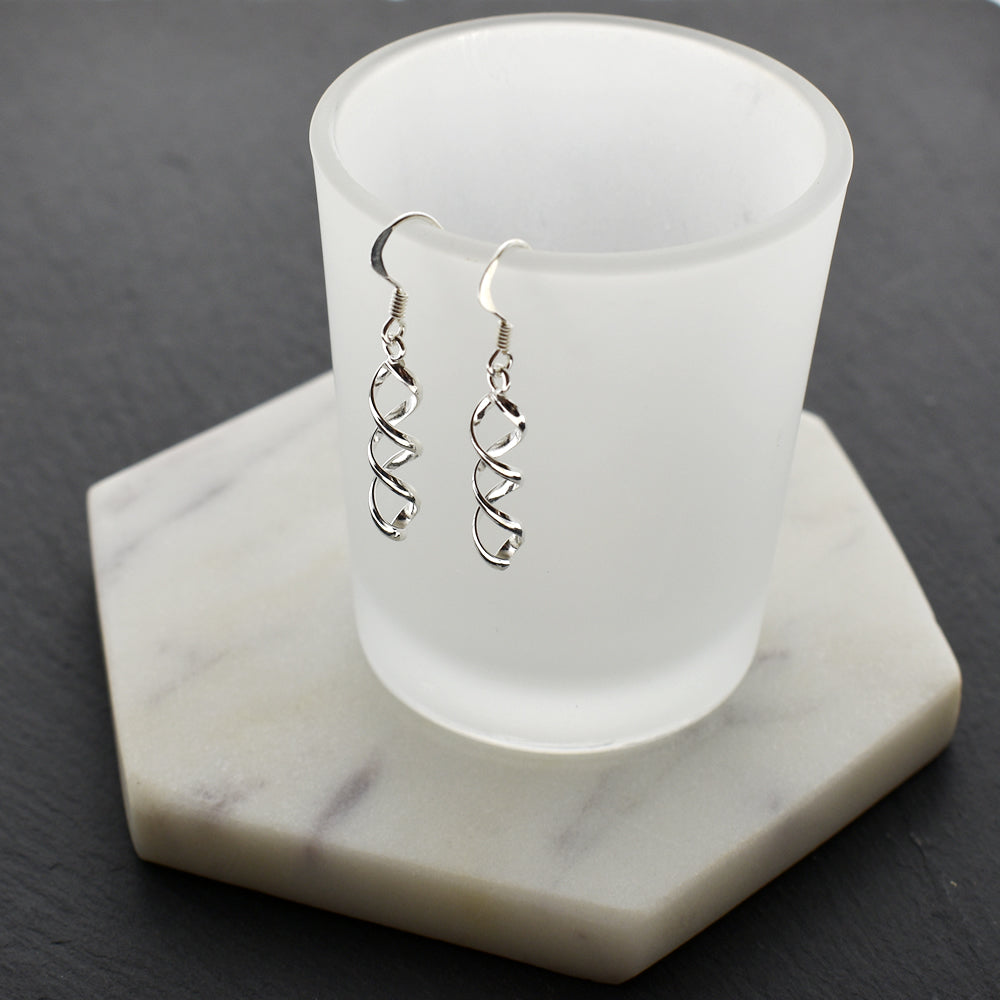 Phoebe convex double helix earrings