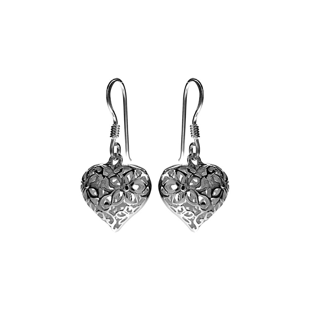 Lauren flower heart earrings