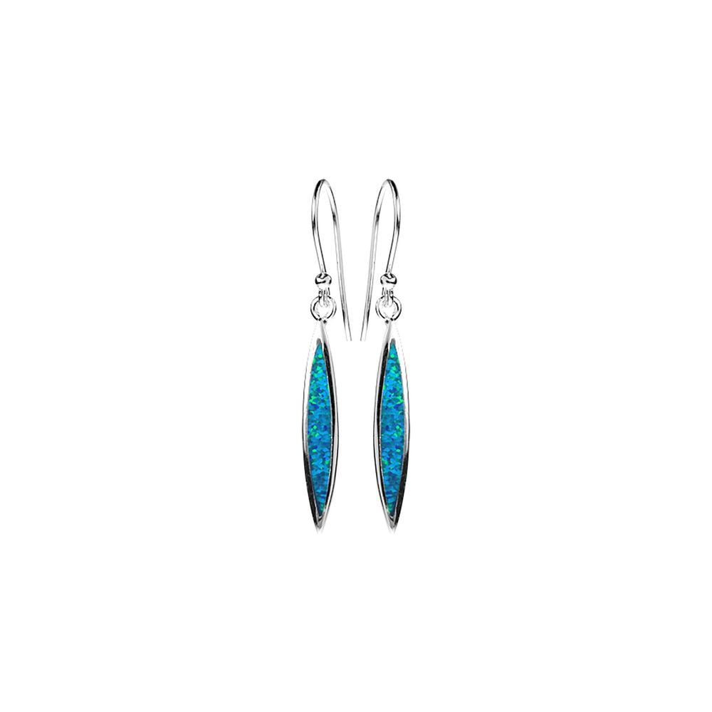 Diana slim marquis blue opal earrings