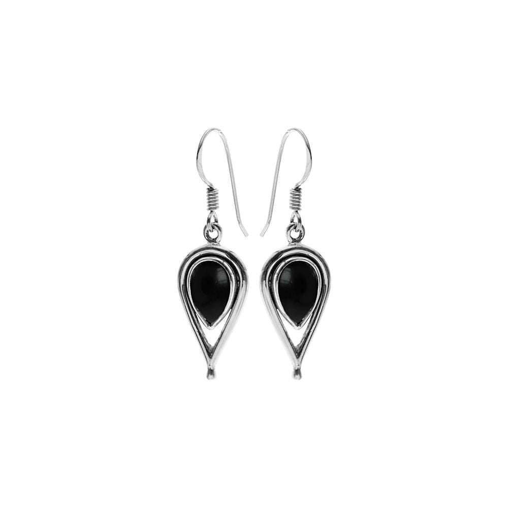 Amy black onyx teardrop earrings