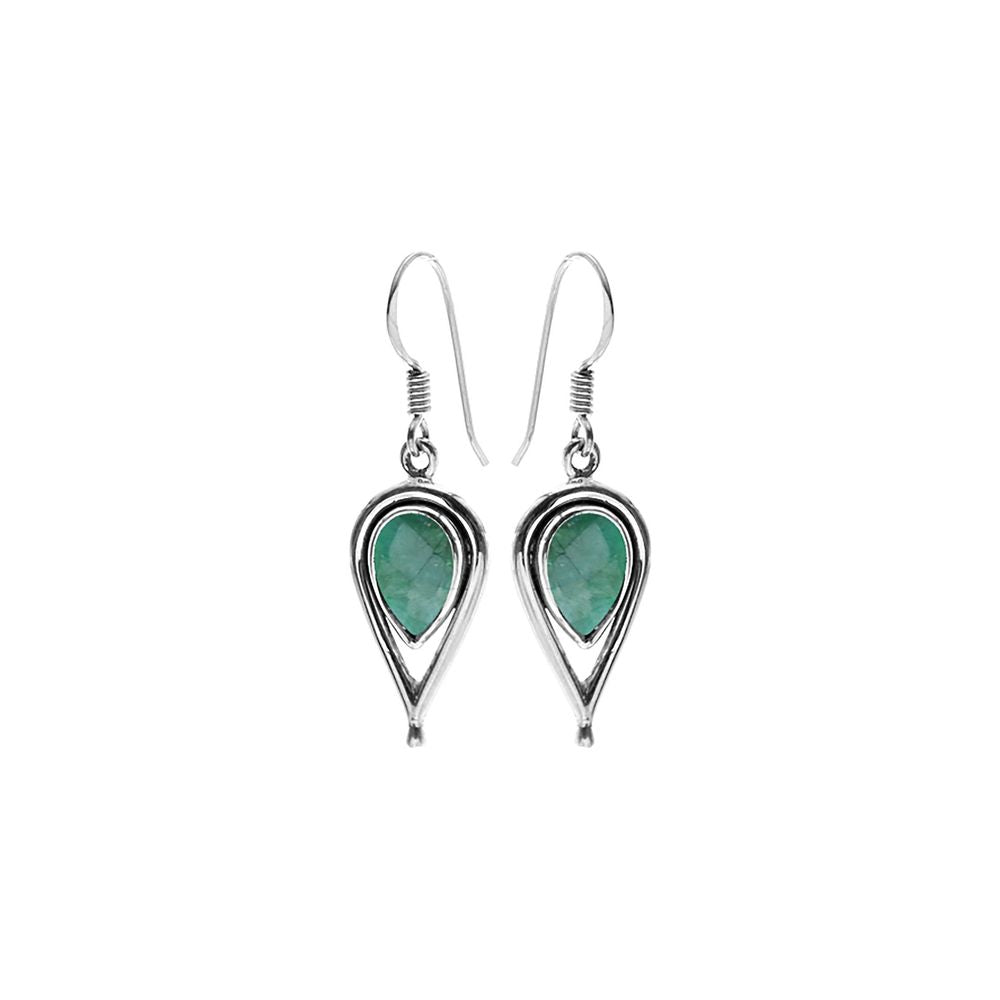 Amy emerald quartz teardrop earrings