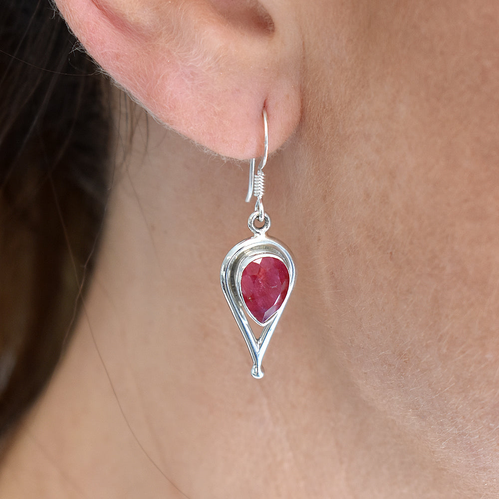 Amy ruby quartz teardrop earrings