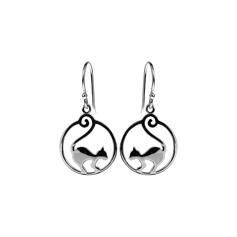 Cora encircled cat earrings
