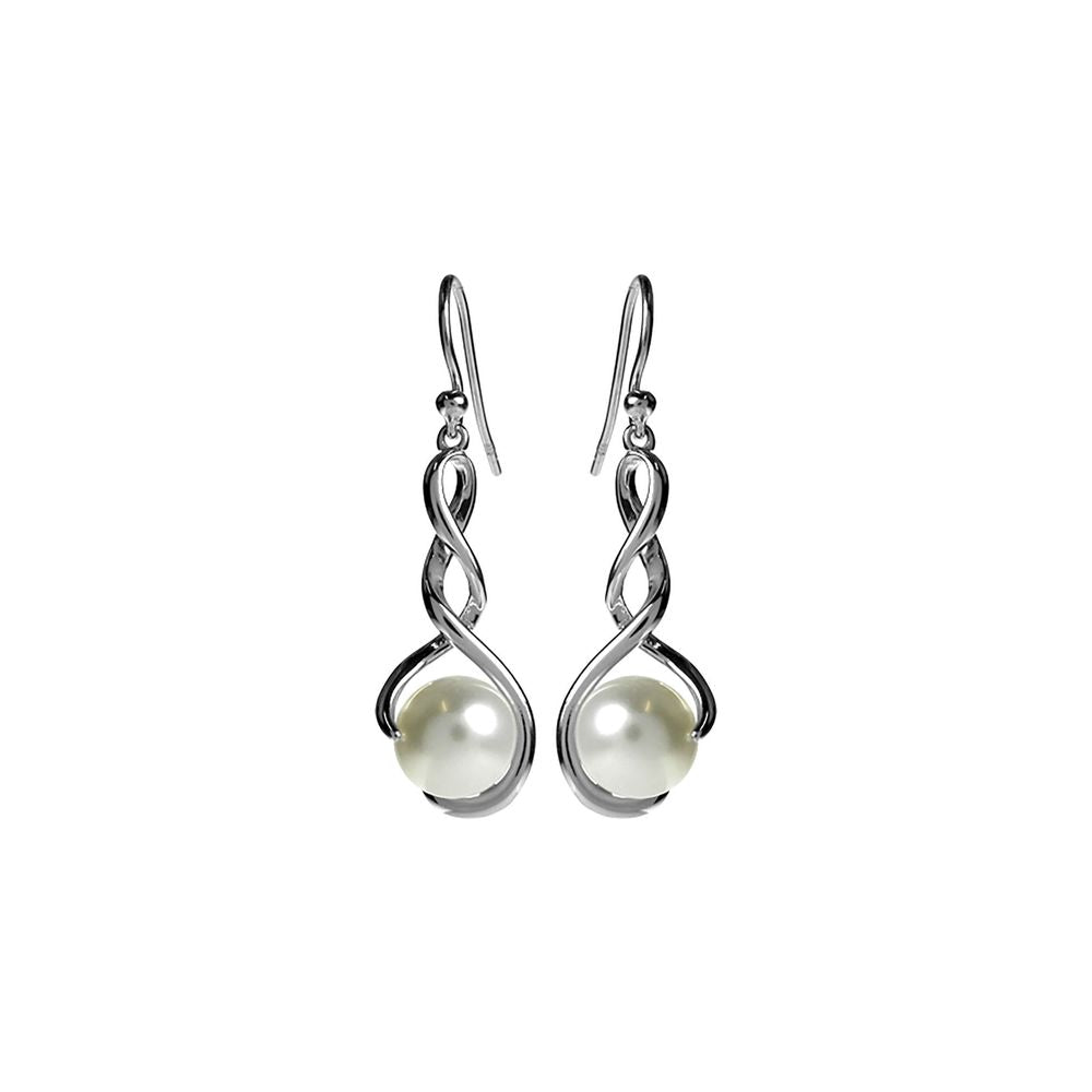 Astrid double twist pearl earrings