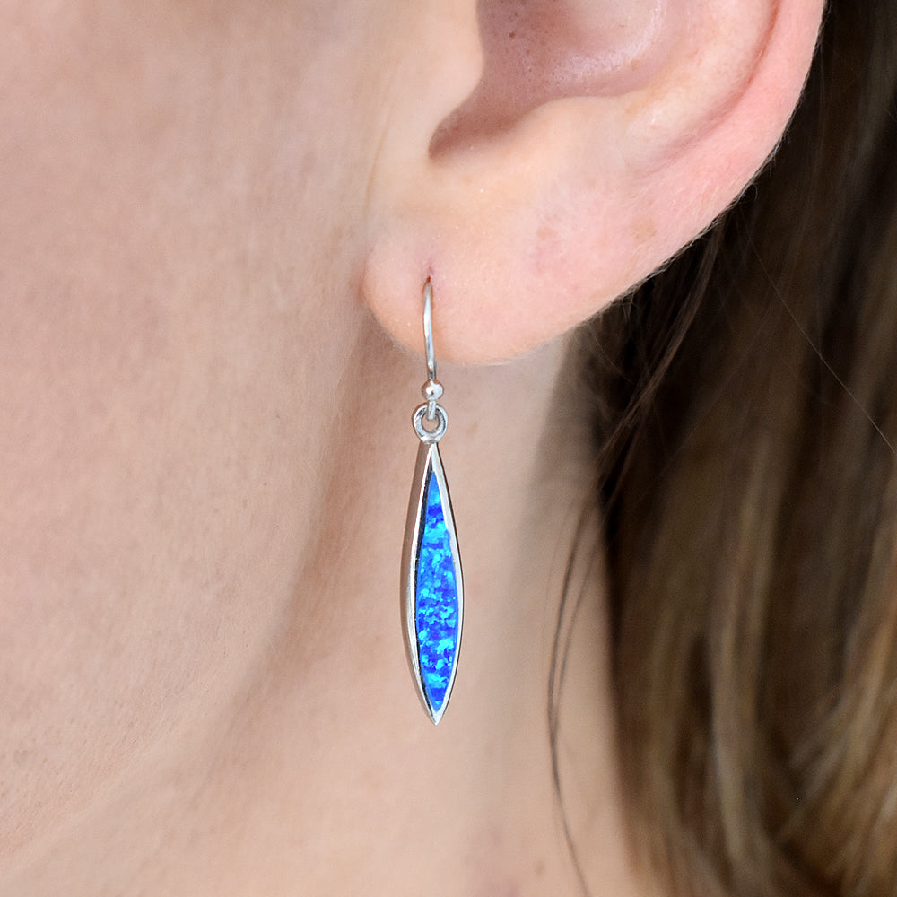 Diana marquis blue opal earrings