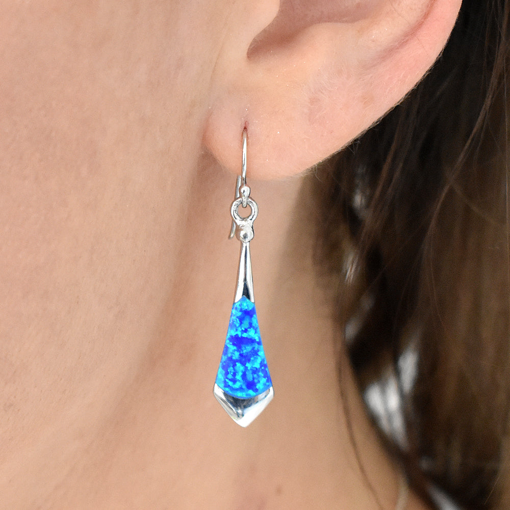 Celeste kite blue opal earrings