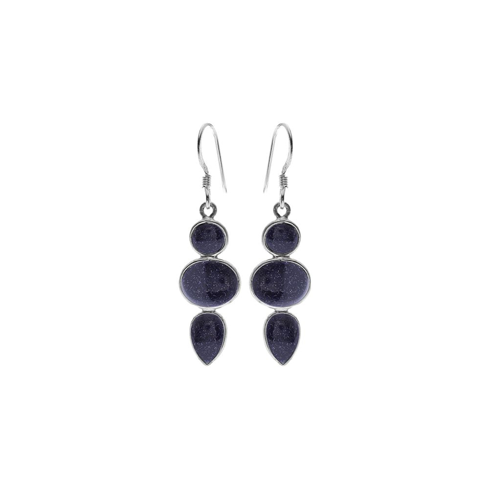 Bridget mixed shapes blue goldstone earrings