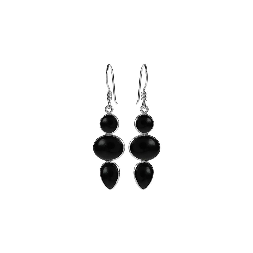 Bridget mixed shapes black onyx earrings