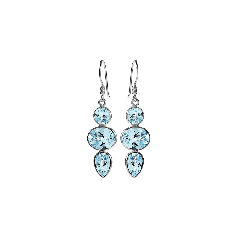Bridget mixed shapes blue topaz earrings