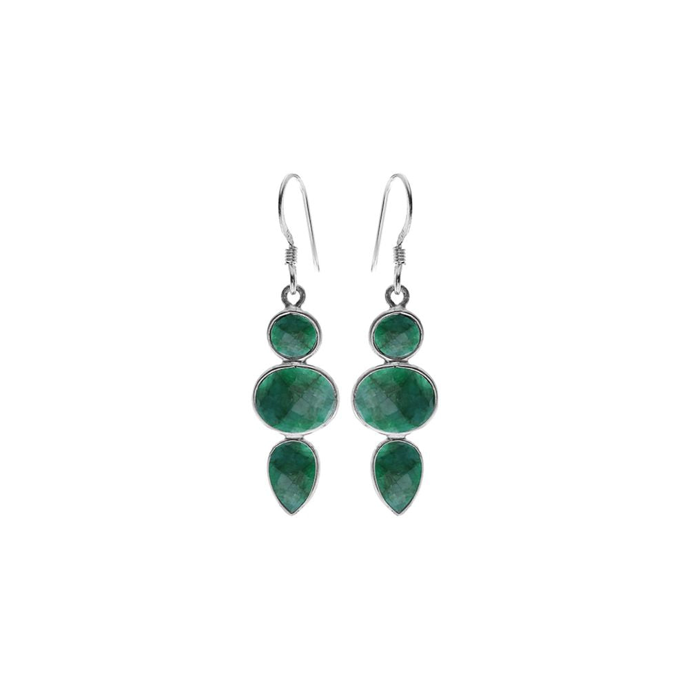 Bridget mixed shapes emerald quartz earrings