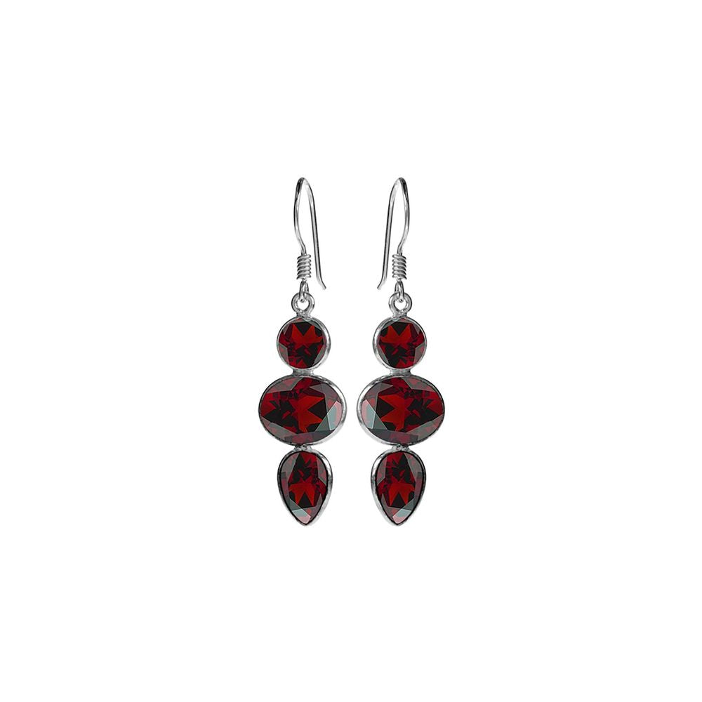 Bridget mixed shapes faceted garnet earrings