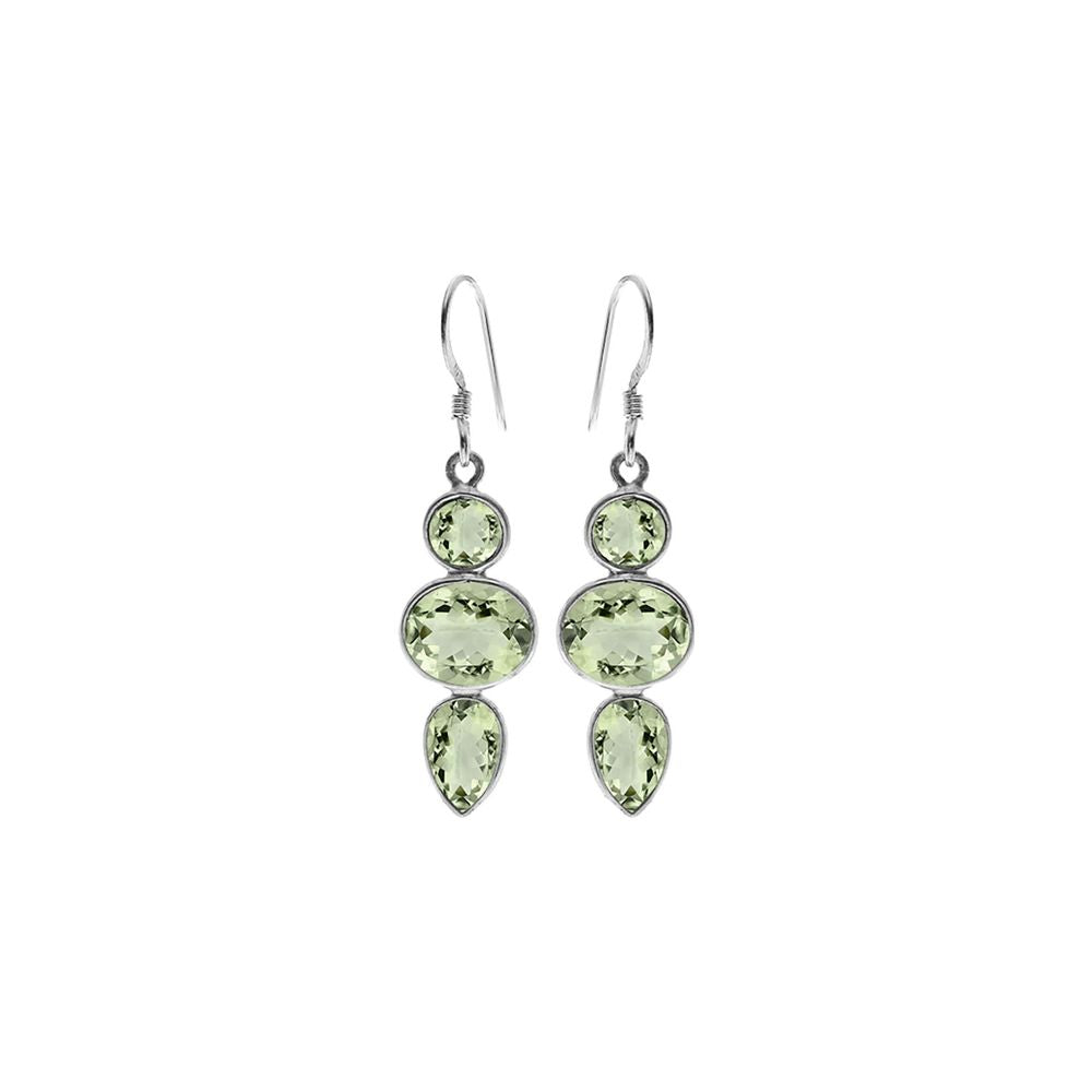 Bridget mixed shapes green amethyst earrings