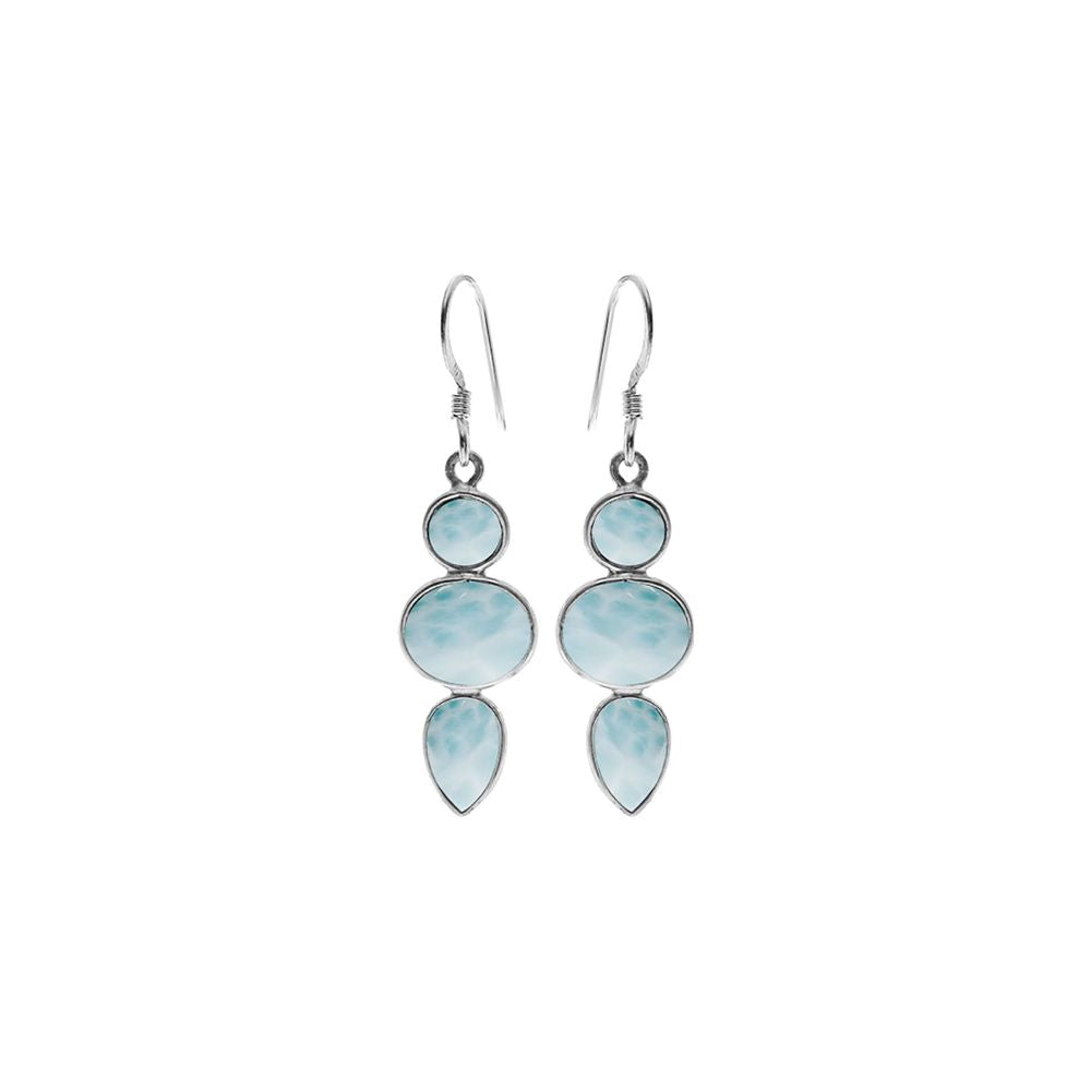 Bridget mixed shapes larimar earrings