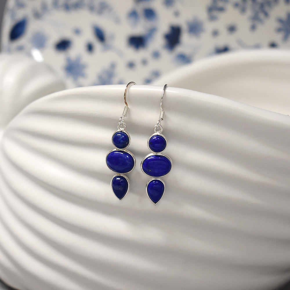 Bridget mixed shapes lapis earrings