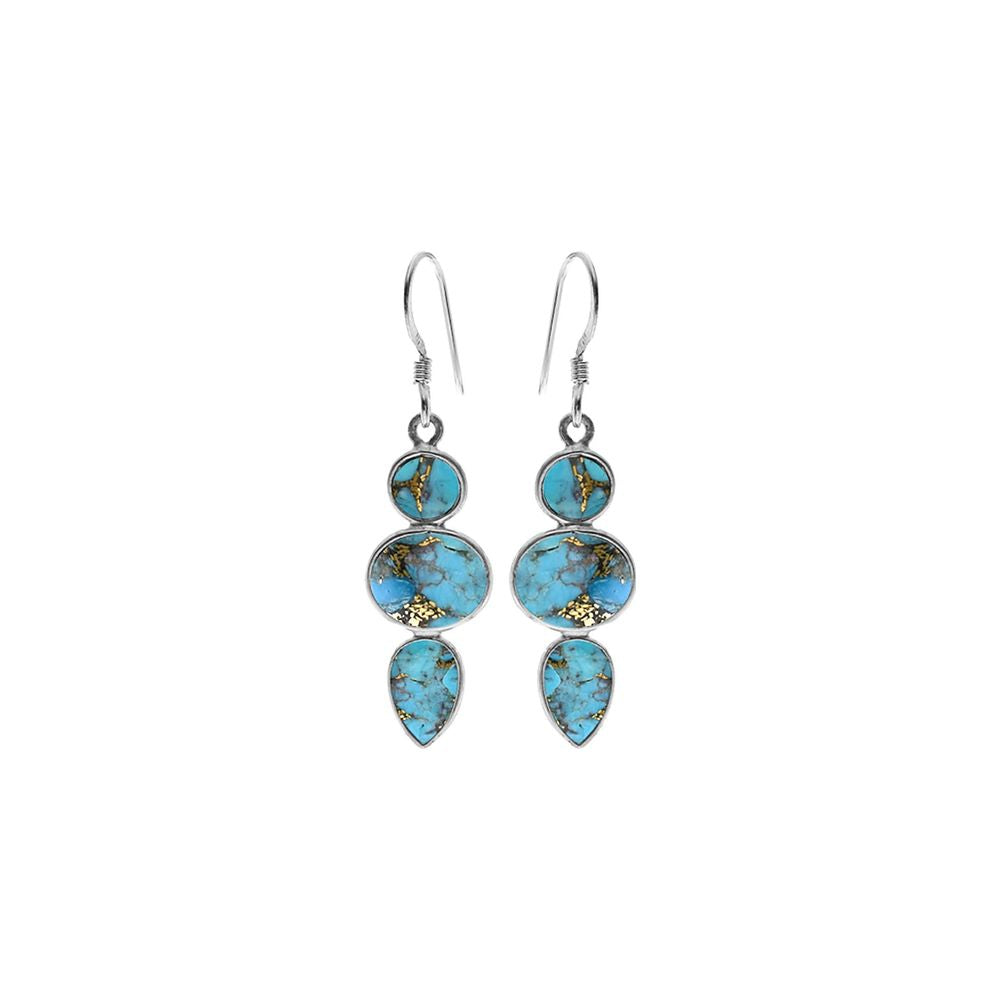 Bridget mixed shapes blue mohave turquoise earrings