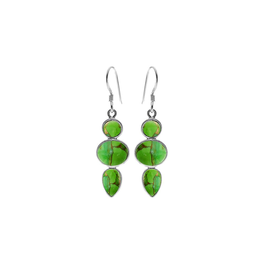 Bridget mixed shapes green mohave turquoise earrings