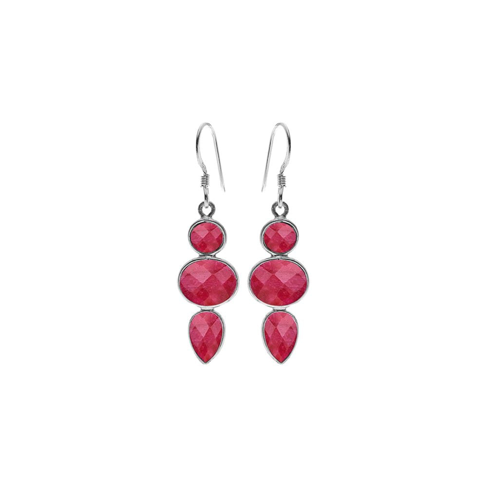 Bridget mixed shapes ruby quartz earrings