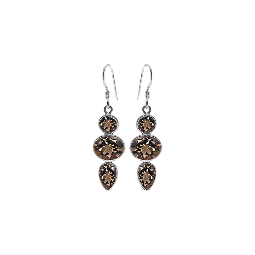 Bridget mixed shapes smokey quartz earrings