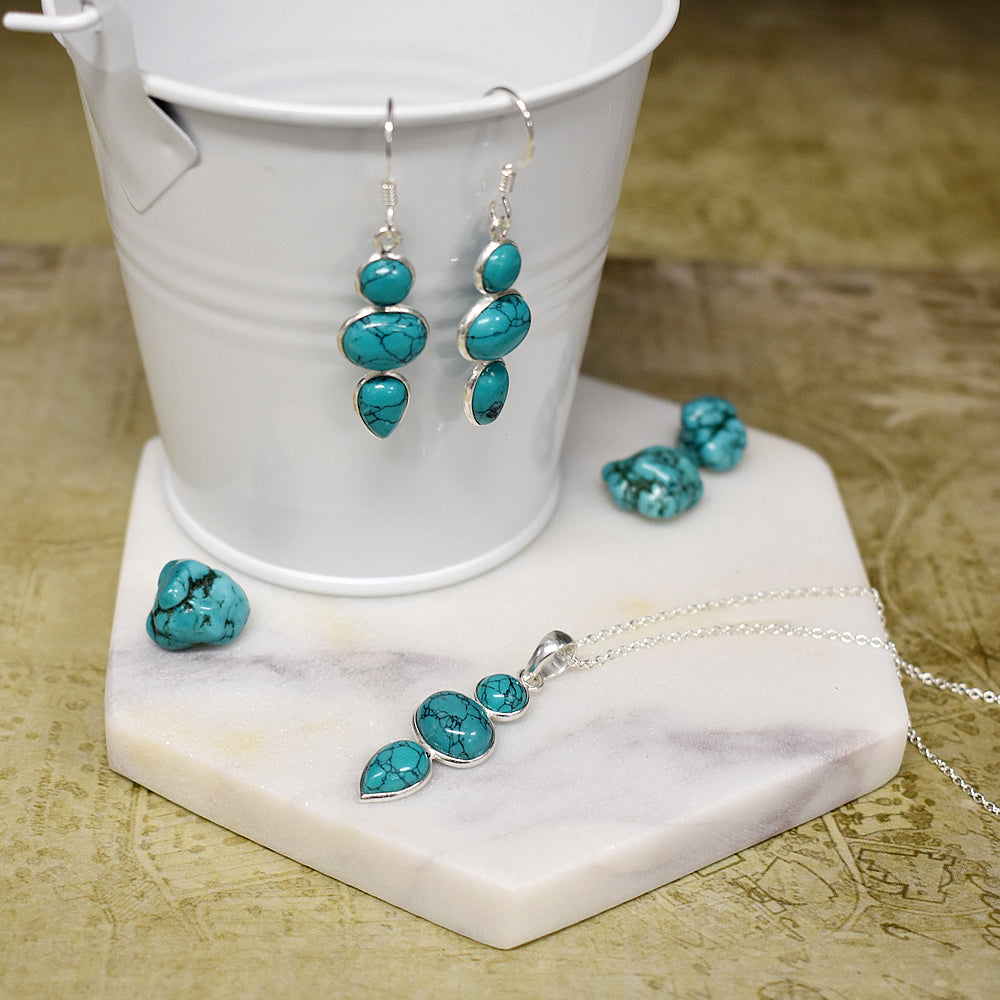 Bridget mixed shapes turquoise earrings
