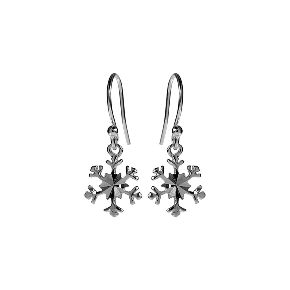 Erica diamond-cut small snowflake earrings