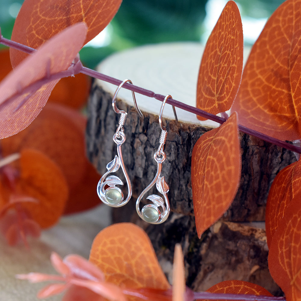 Lola prehnite leaf earrings