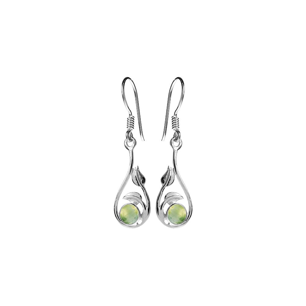 Lola prehnite leaf earrings