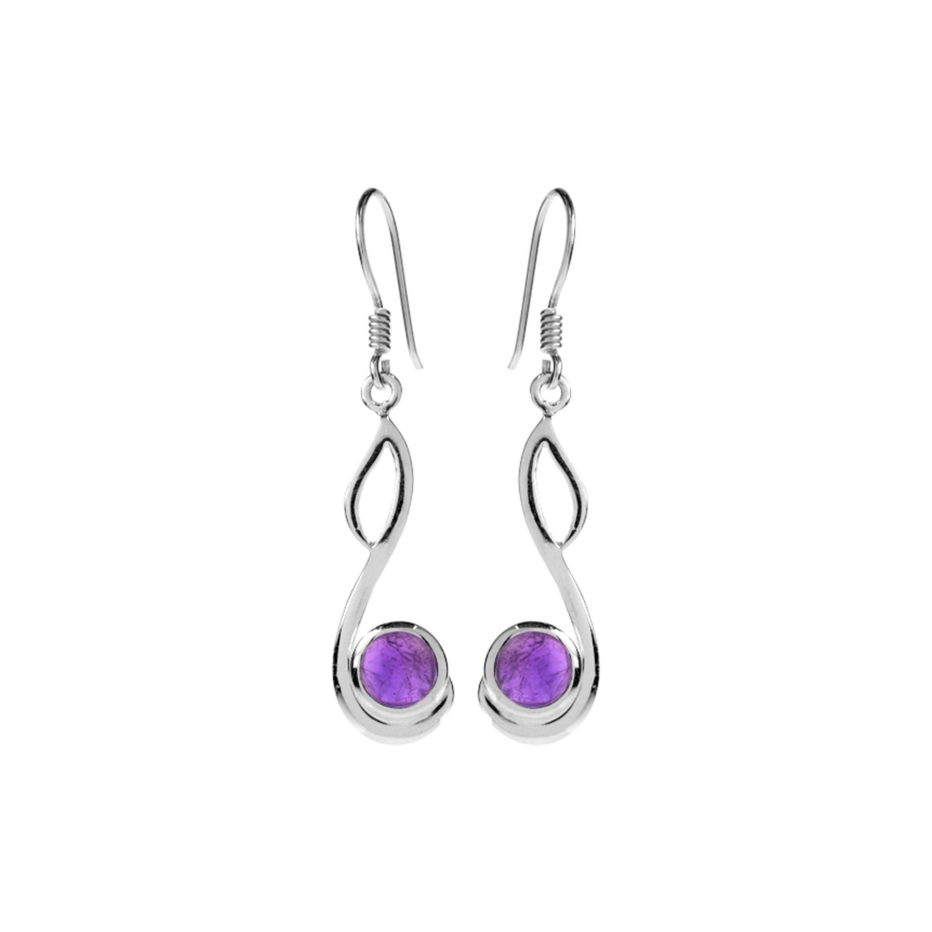 Lola swept loop amethyst earrings