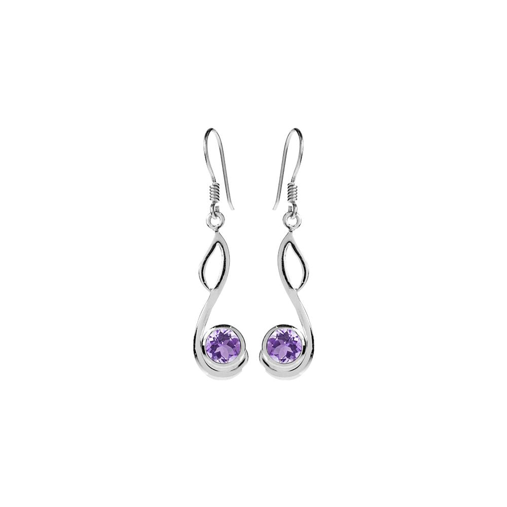 Lola swept loop faceted amethyst earrings