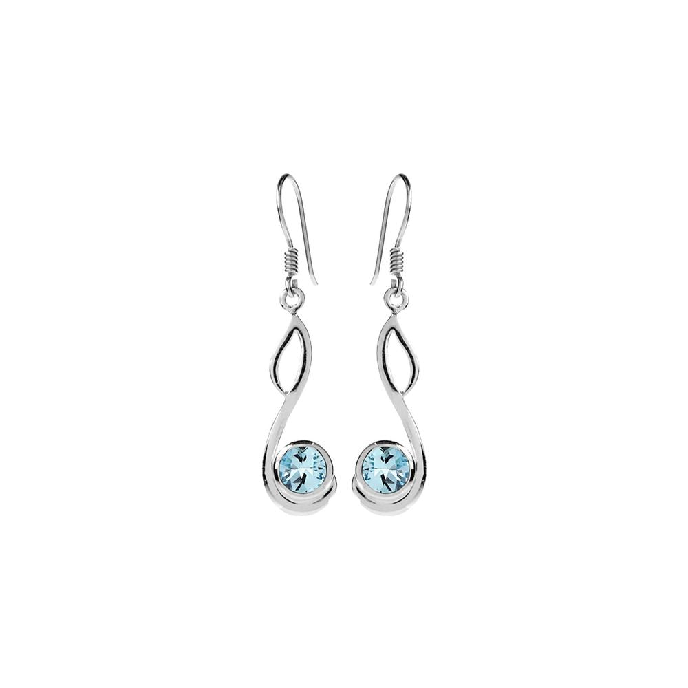 Lola swept loop blue topaz earrings
