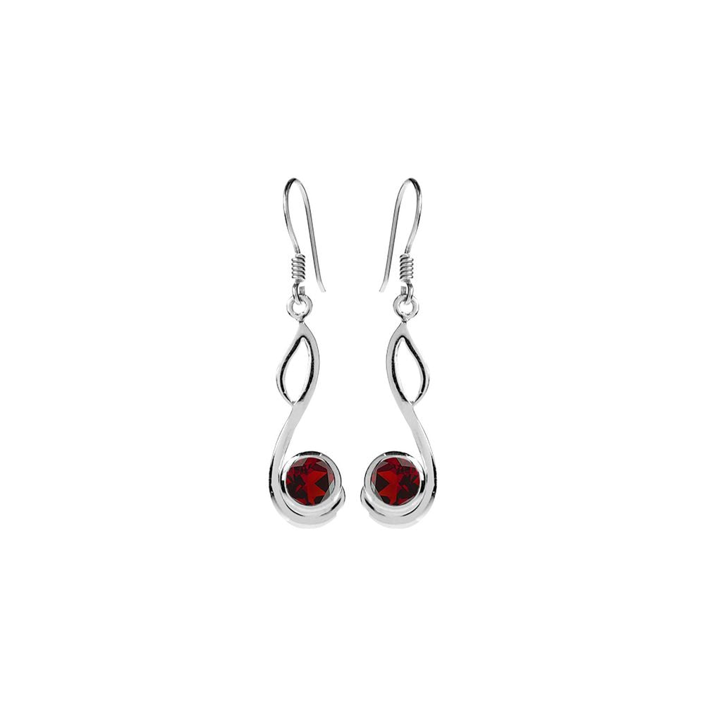 Lola swept loop garnet earrings