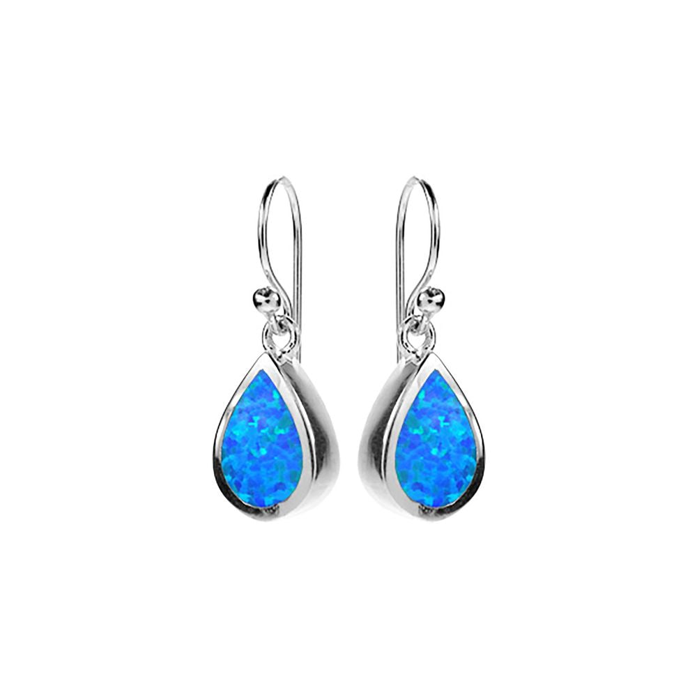 Diana blue opal teardrop earrings