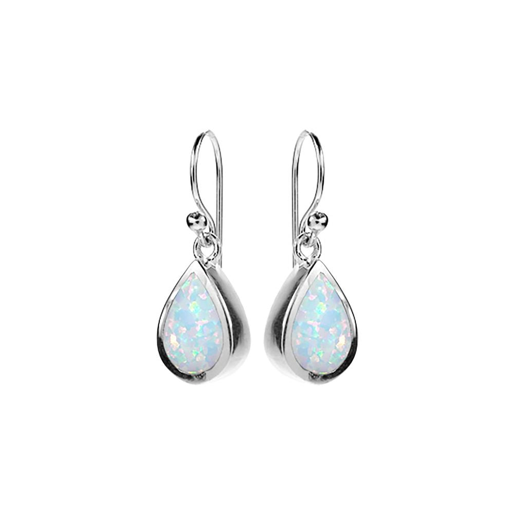 Diana white opal teardrop earrings