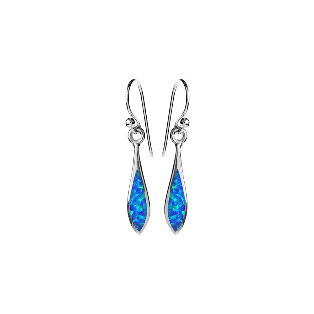Diana elongated marquis blue opal earrings