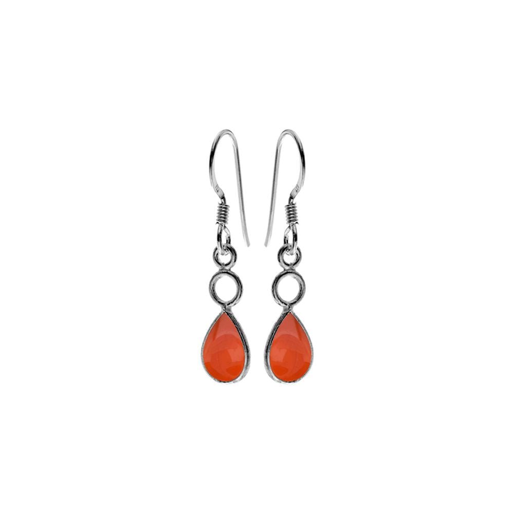 Ivy hoop teardrop carnelian earrings