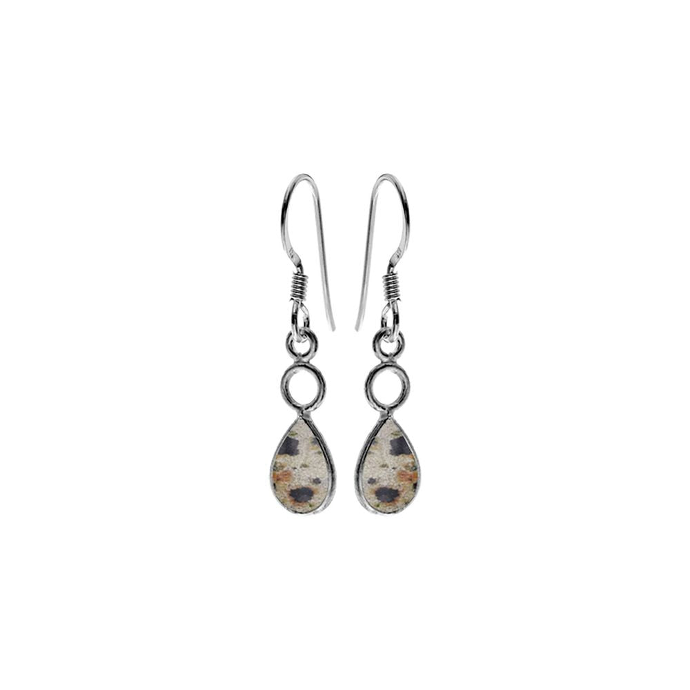 Ivy hoop teardrop dalmatian jasper earrings