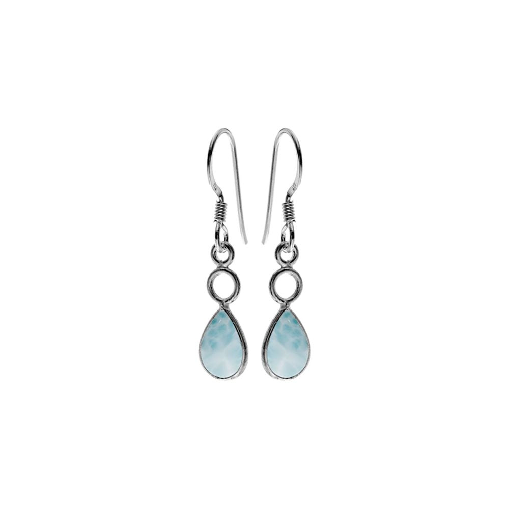 Ivy hoop teardrop larimar earrings