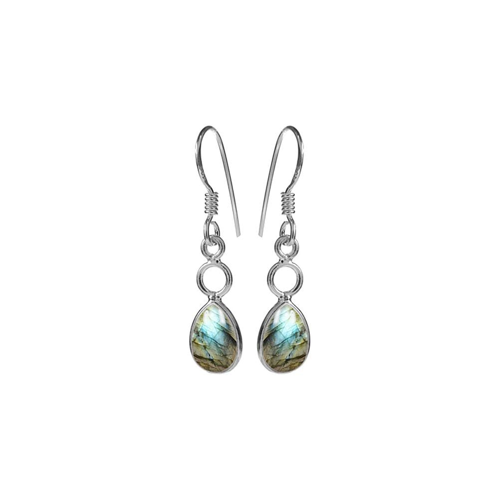 Ivy hoop teardrop labradorite earrings