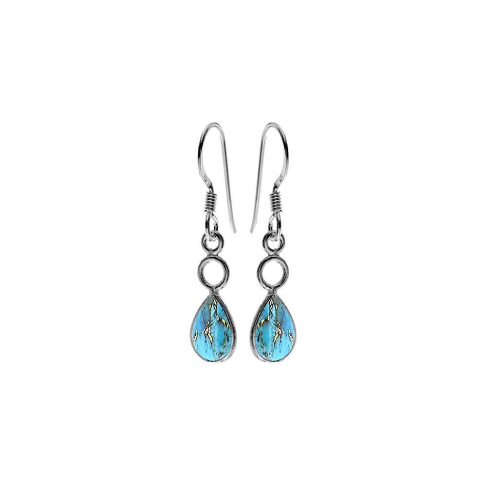 Ivy hoop teardrop blue mohave turquoise earrings