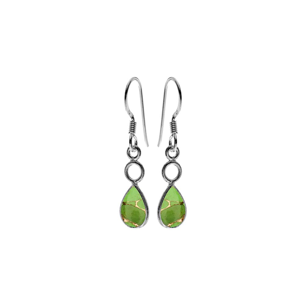 Ivy hoop teardrop green mohave turquoise earrings