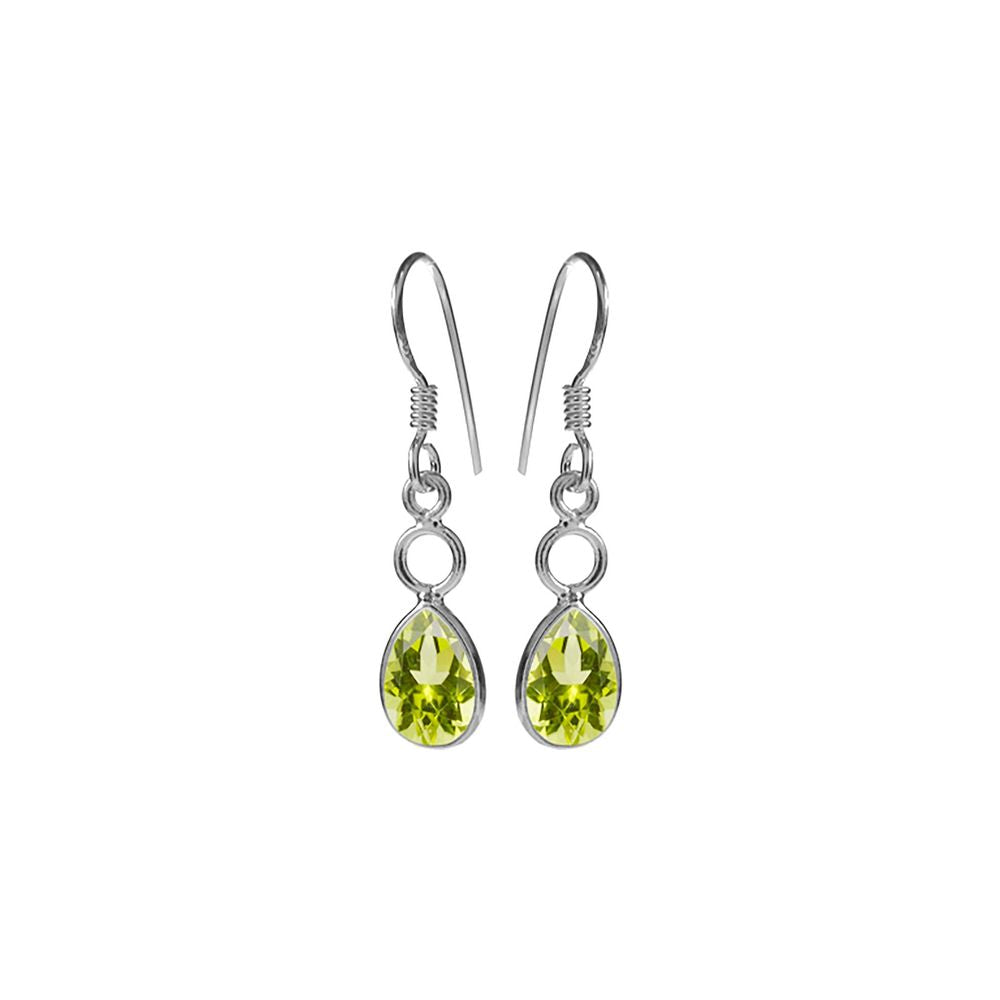 Ivy hoop faceted teardrop peridot earrings
