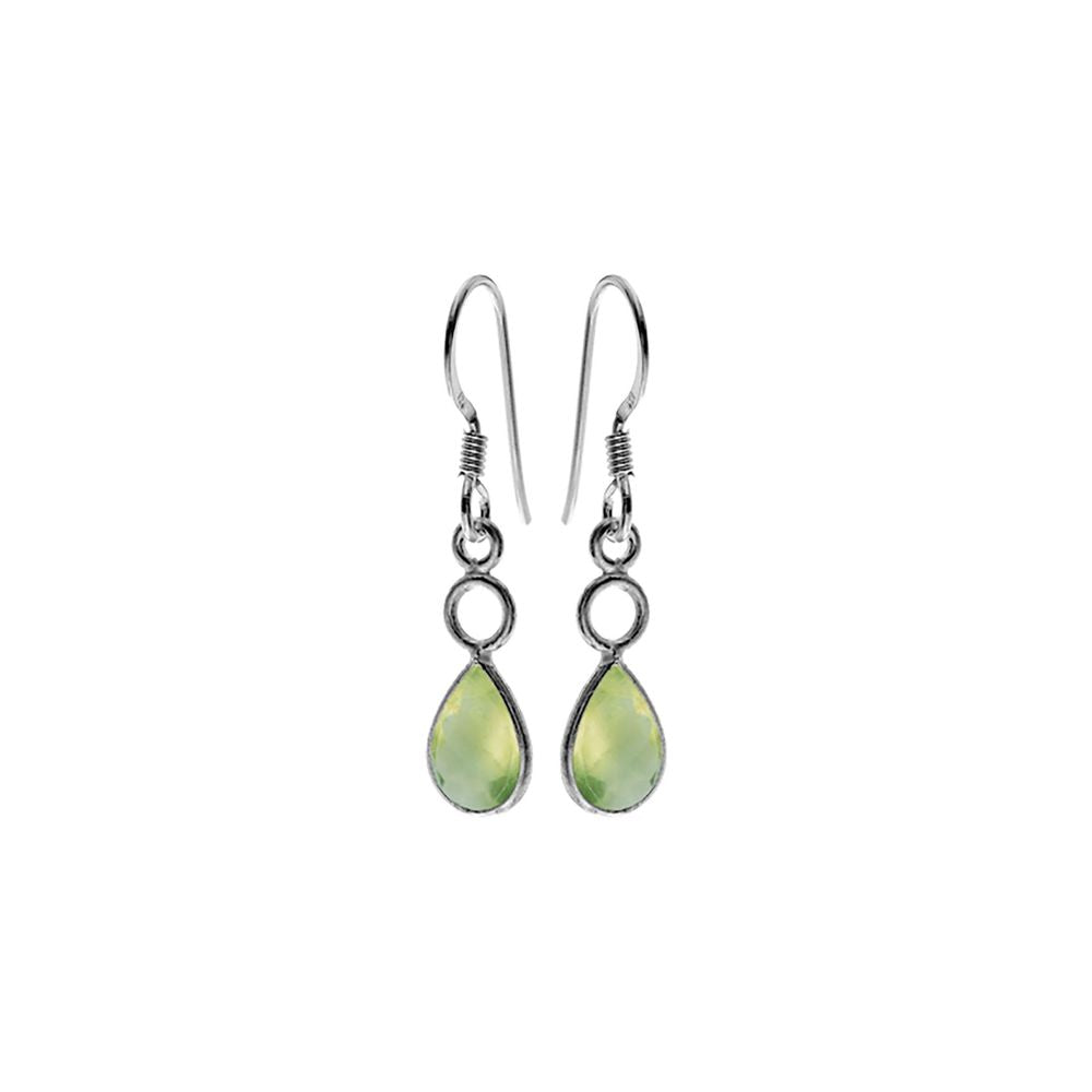 Ivy hoop teardrop prehnite earrings