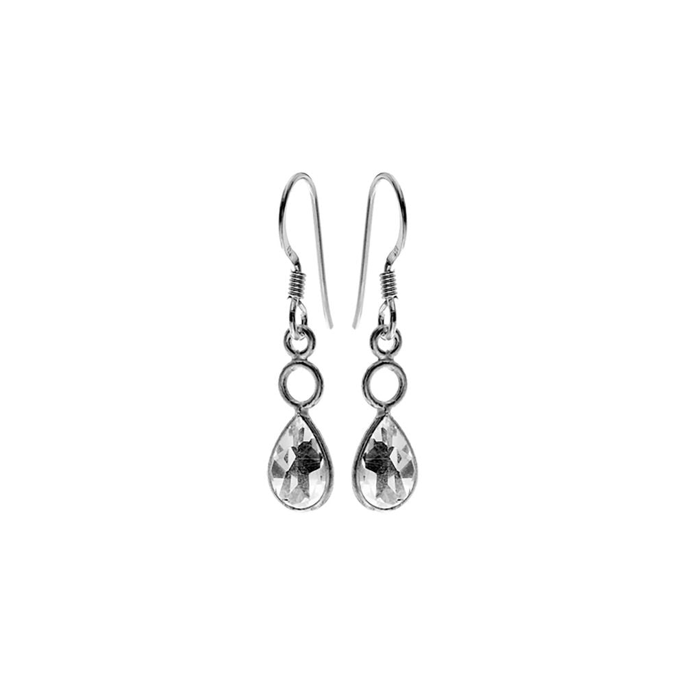 Ivy hoop teardrop quartz earrings