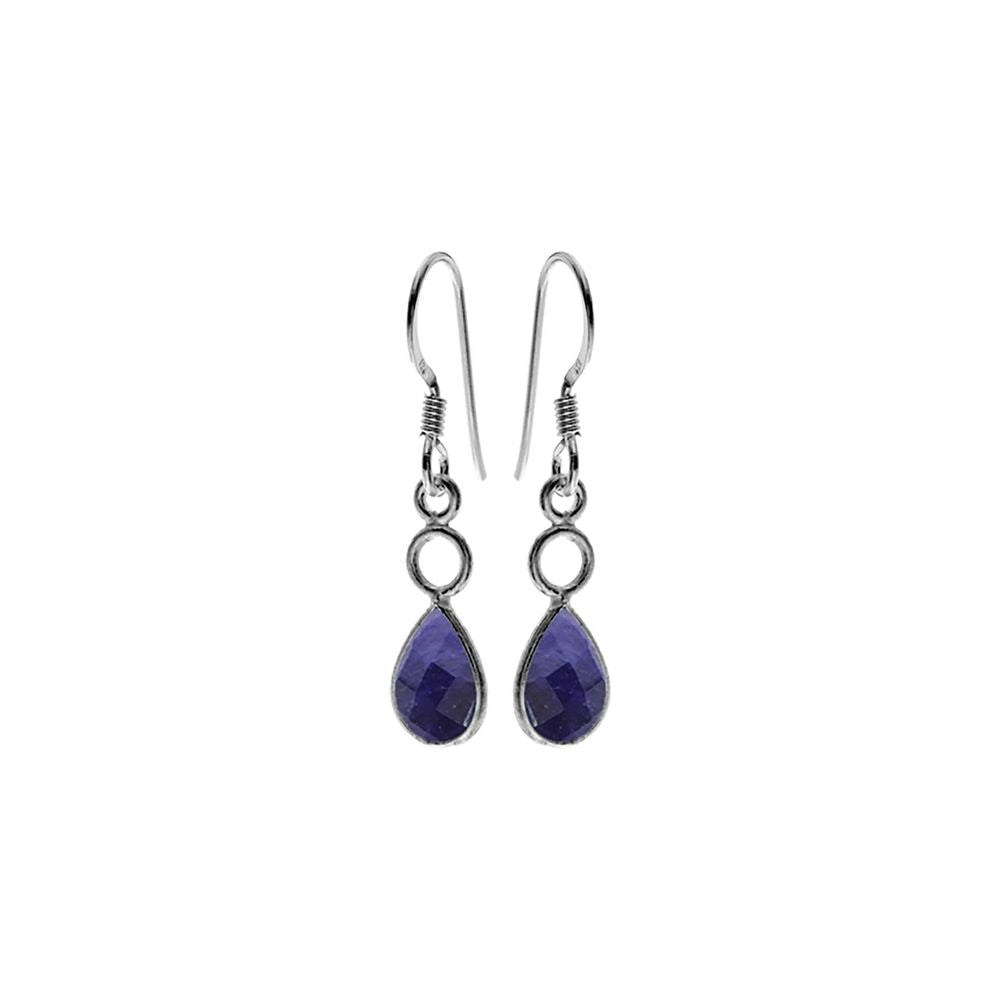 Ivy hoop teardrop sapphire quartz earrings