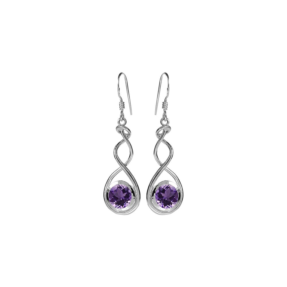 Amy squiggle faceted amethyst earrings
