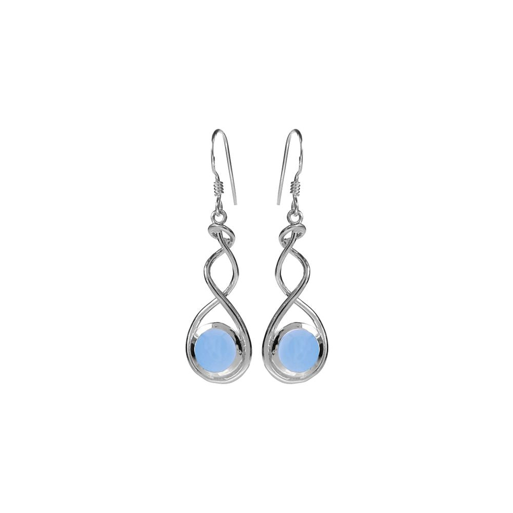 Amy squiggle blue chalcedony earrings