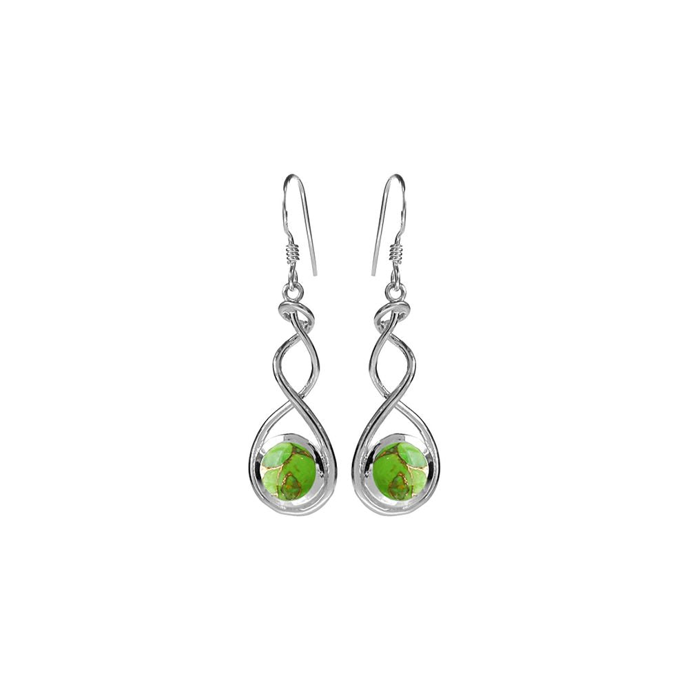 Amy squiggle green mohave turquoise earrings