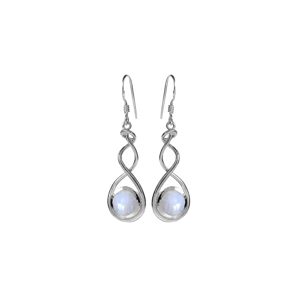 Amy squiggle rainbow moonstone earrings
