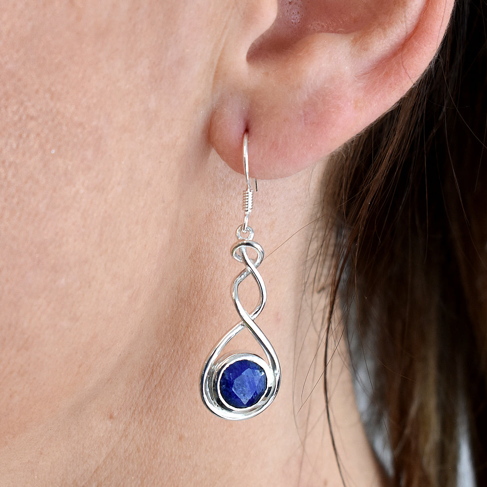 Amy squiggle sapphire quartz earrings
