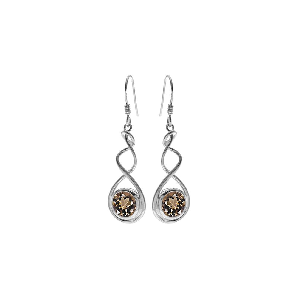 Amy squiggle smokey quartz earrings