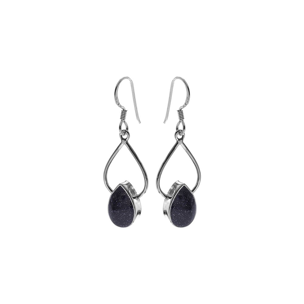 Ivy wire teardrop blue goldstone earrings